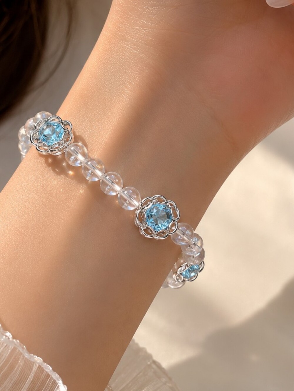 Handmade Glass & Acrylic Beaded Bracelet